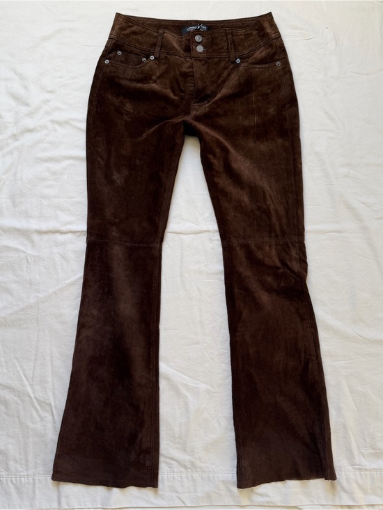 LONDONJEAN Pants - Vintage London Jean Suede Brown Low Rise Flare Pants